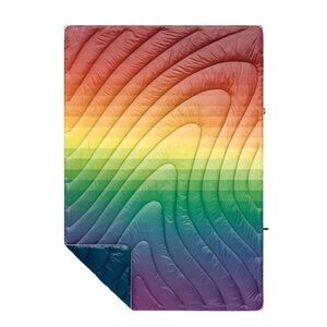 Rumpl Original Puffy Blanket in the "Rainbow Fade Outdoor Camping Throw Blanket